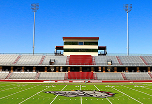 Endzone camera equipment during football game