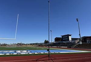 Endzone camera equipment during football game
