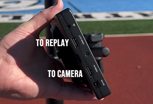 Endzone camera equipment during football game