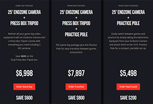 Endzone camera equipment during football game