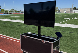 Endzone camera equipment during football game