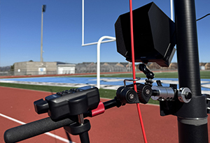 Endzone camera equipment during football game
