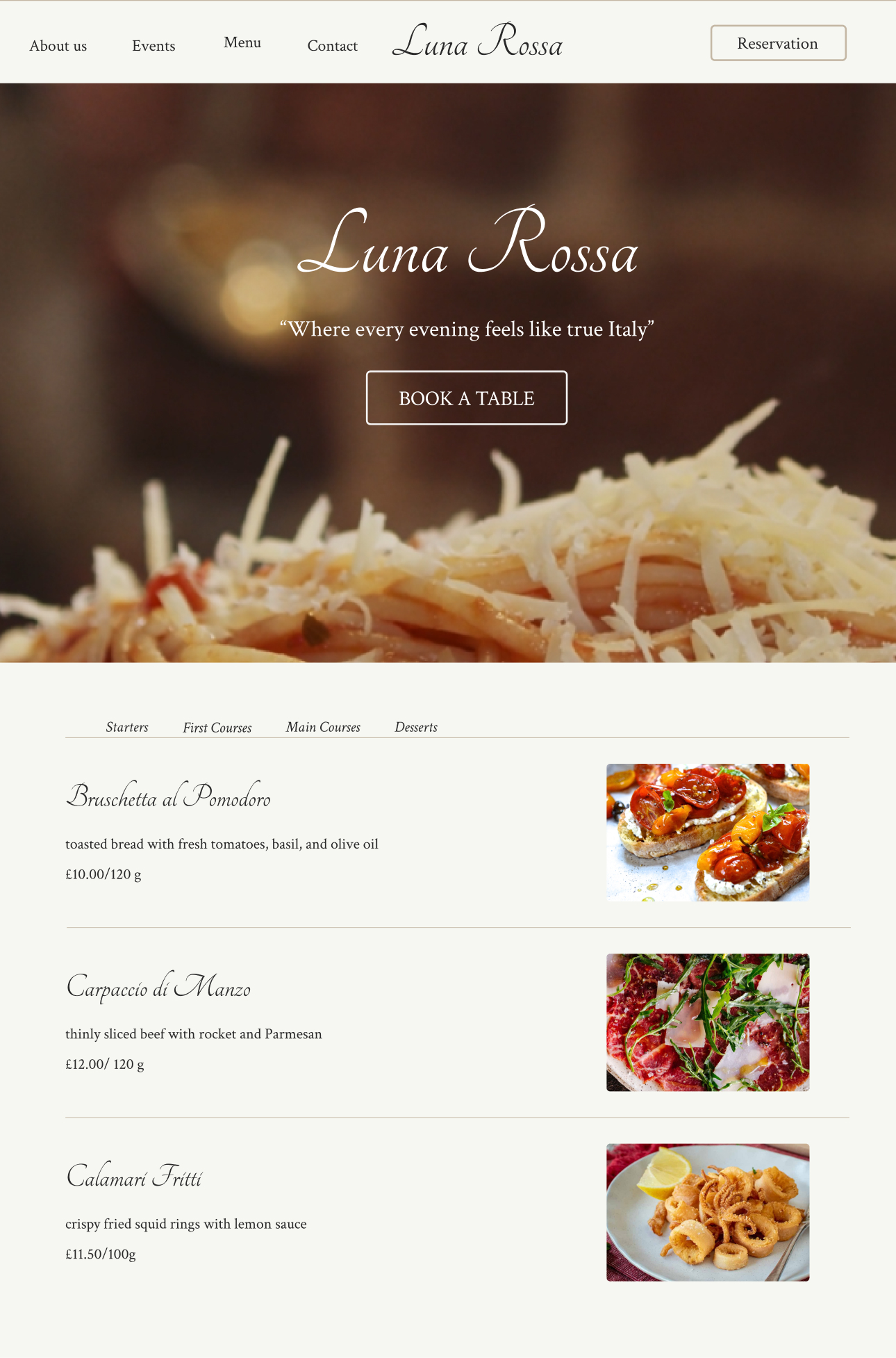landing page