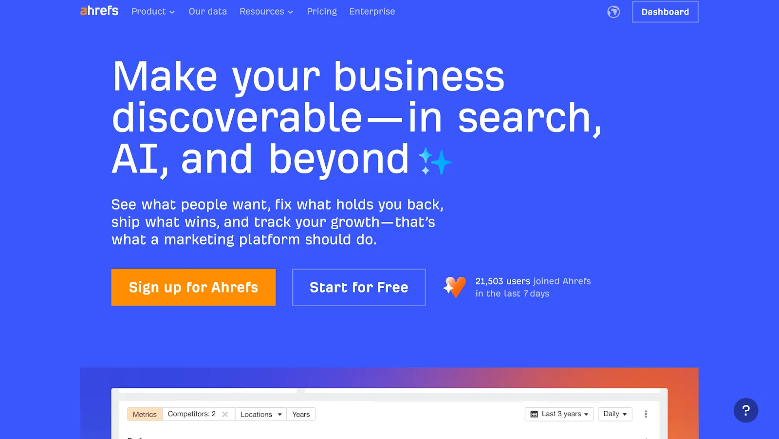 Ahrefs platform for backlink analysis and SEO optimization