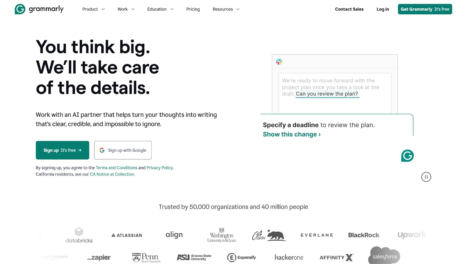 Grammarly tool for consistent writing standards