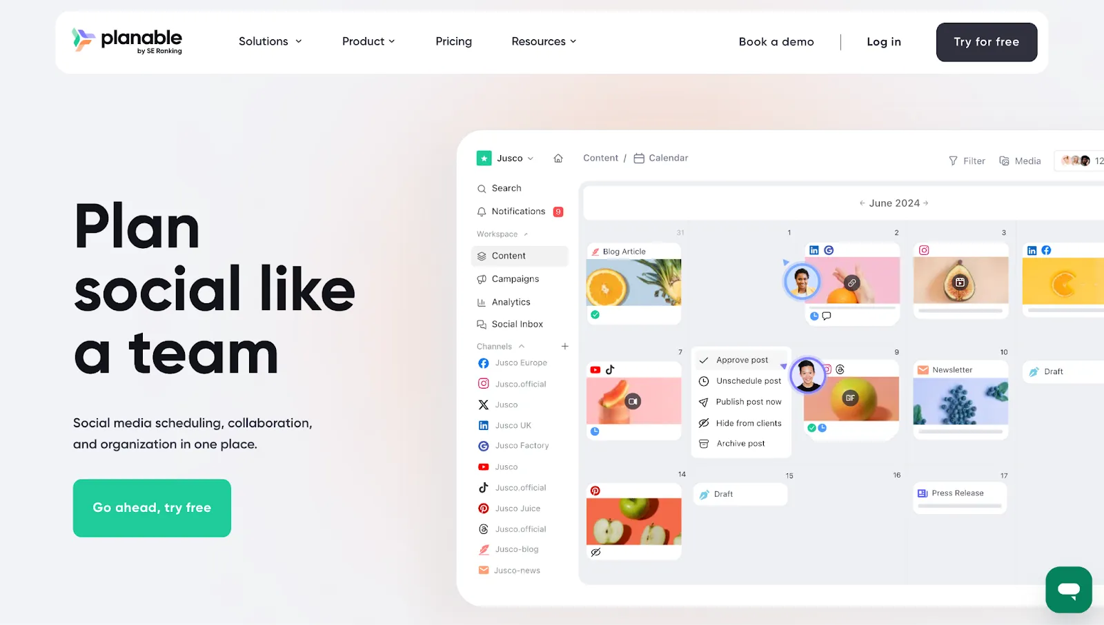Planable pricing details for agency workflows