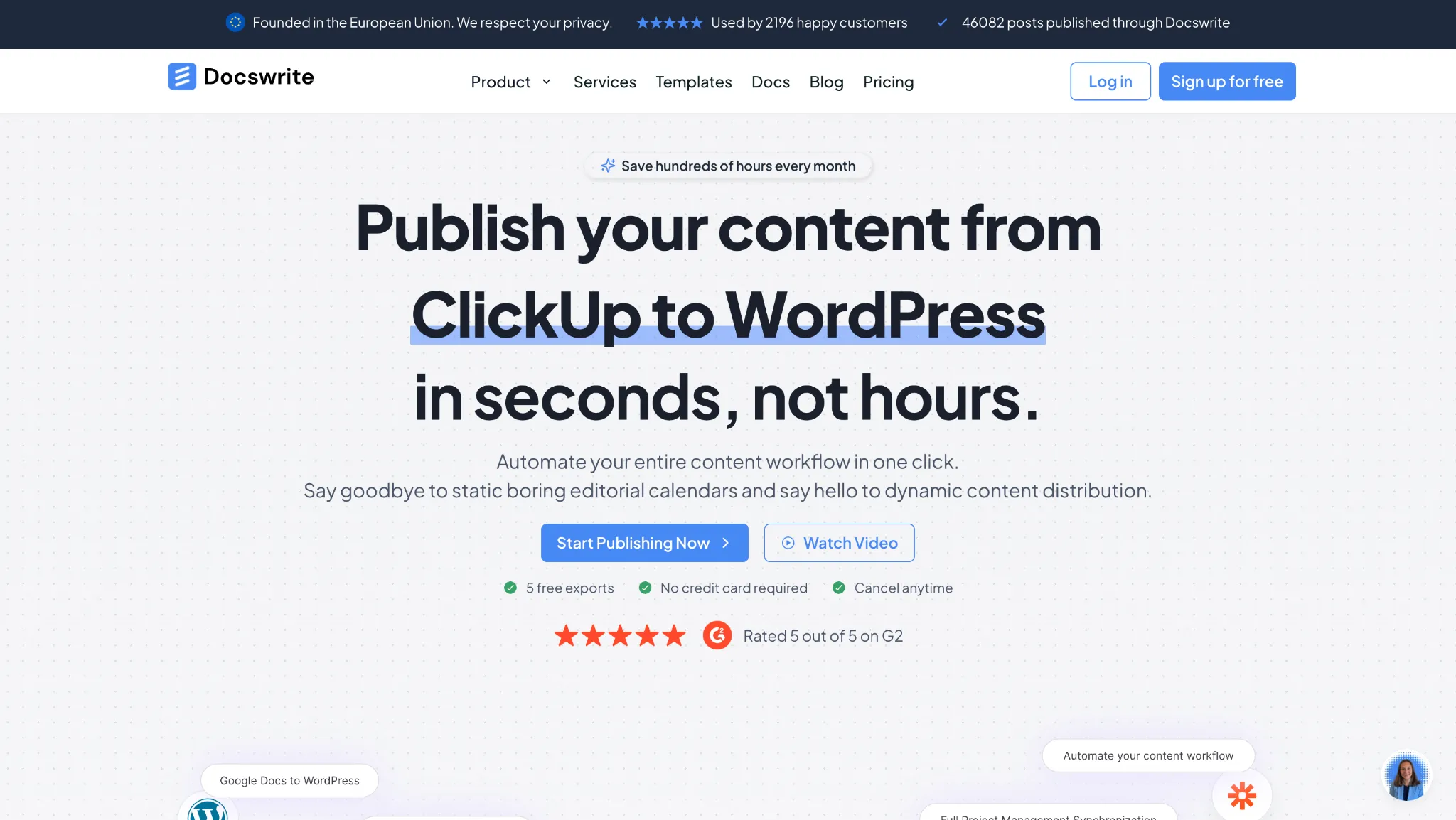 Docswrite tool for Google Docs to WordPress
