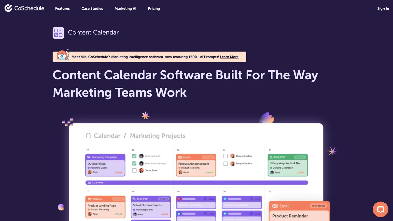 CoSchedule pricing plans for various user types