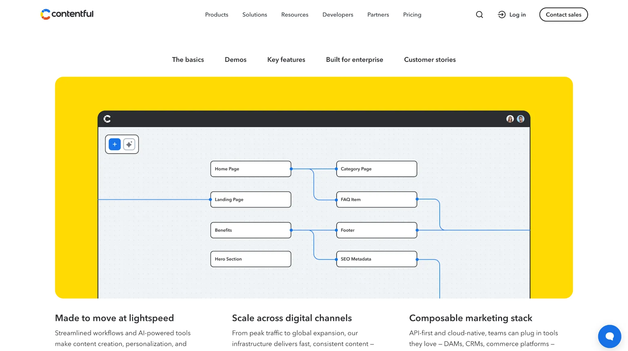 Contentful schema builder interface screenshot