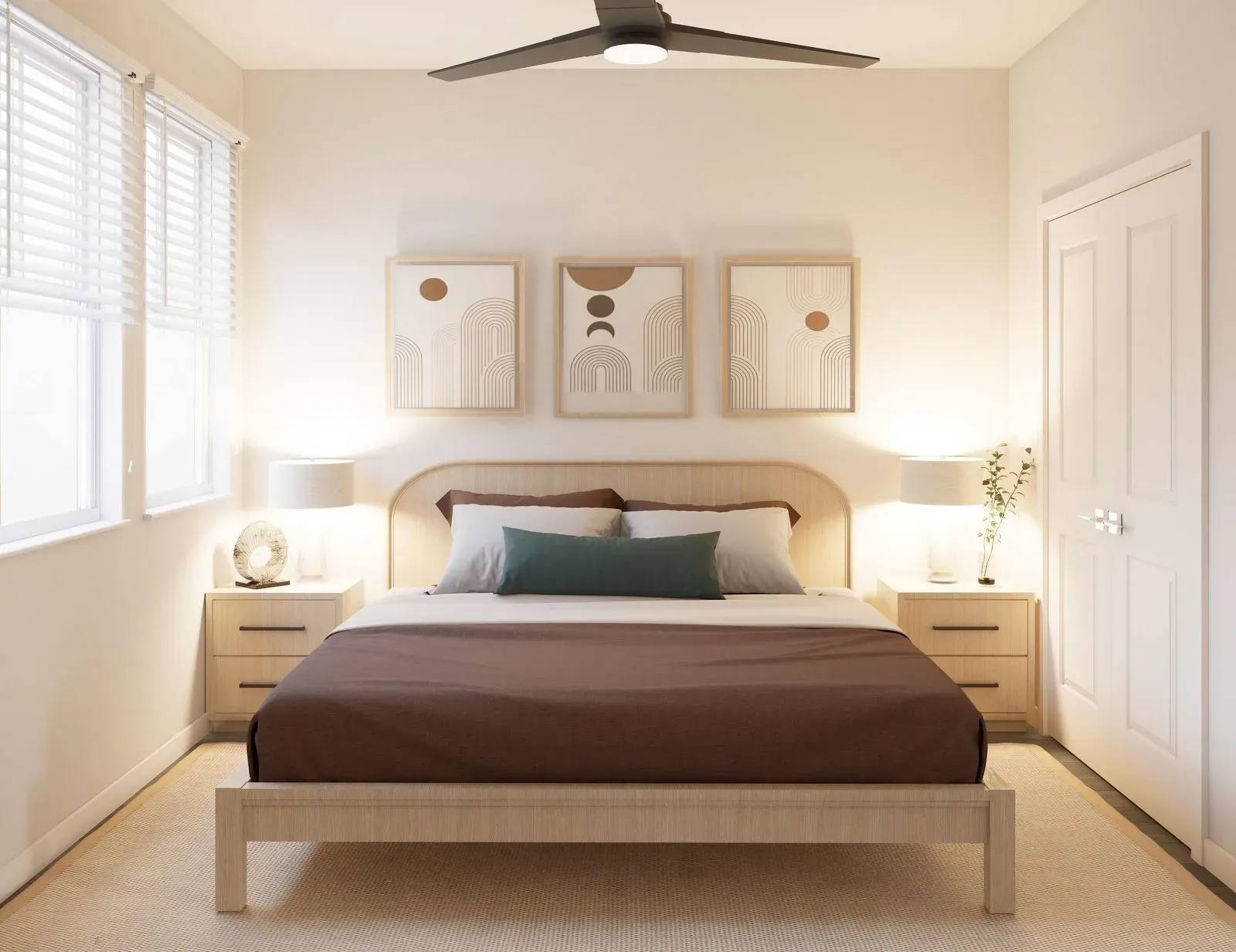 3D Rendering of Furnished Bedroom