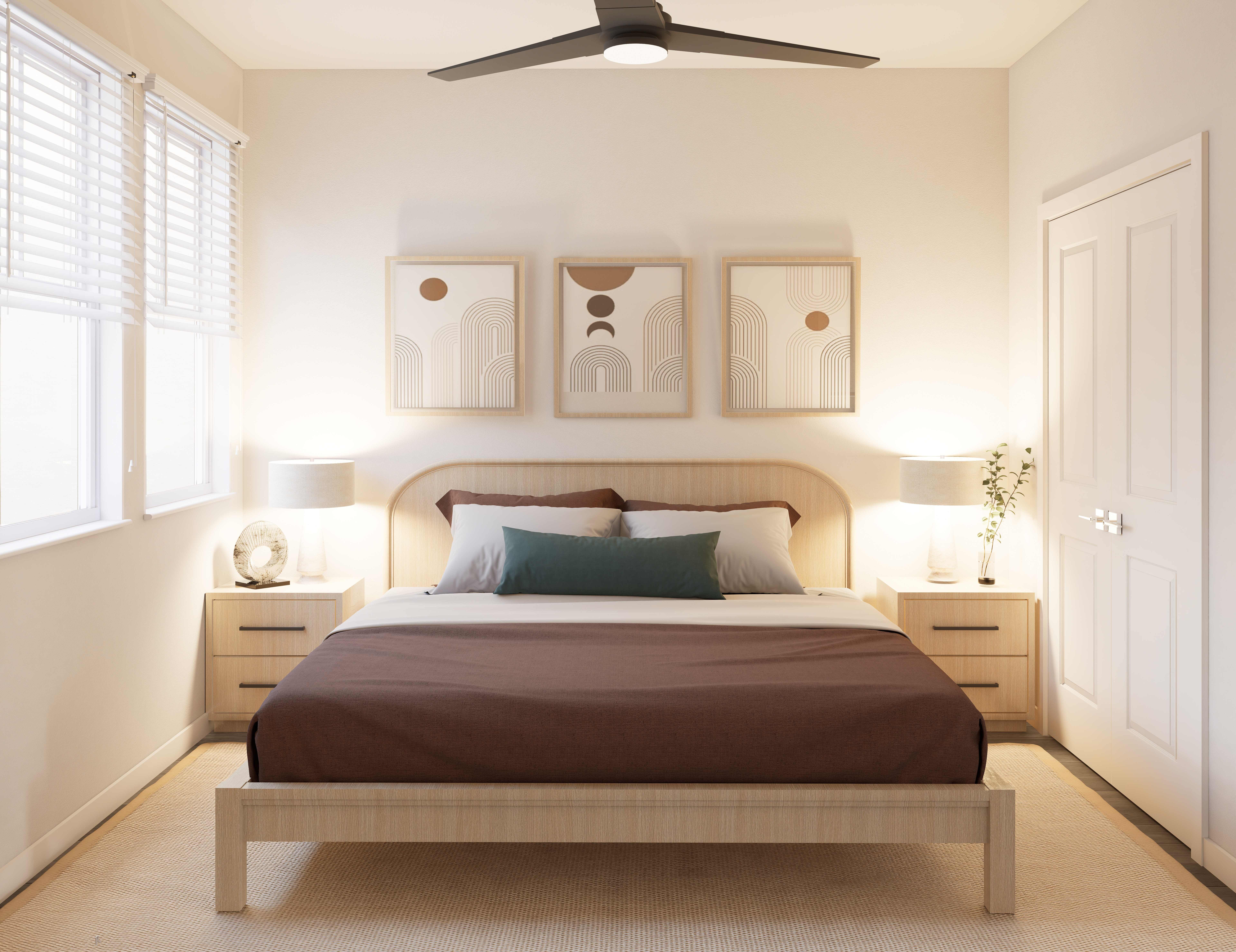 3D Rendering of Furnished Bedroom