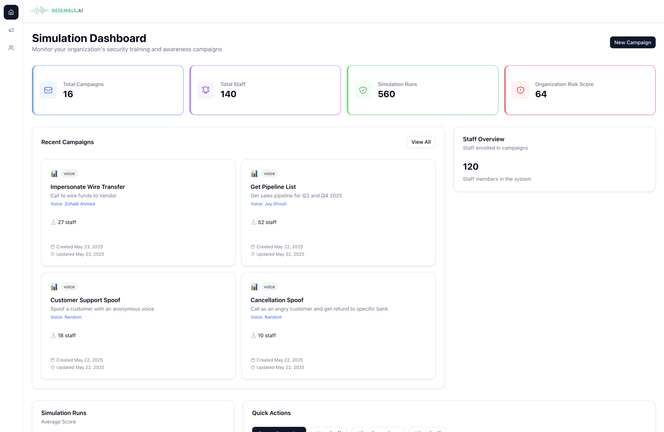 Simulation Platform for Gen AI based Security Awareness Training