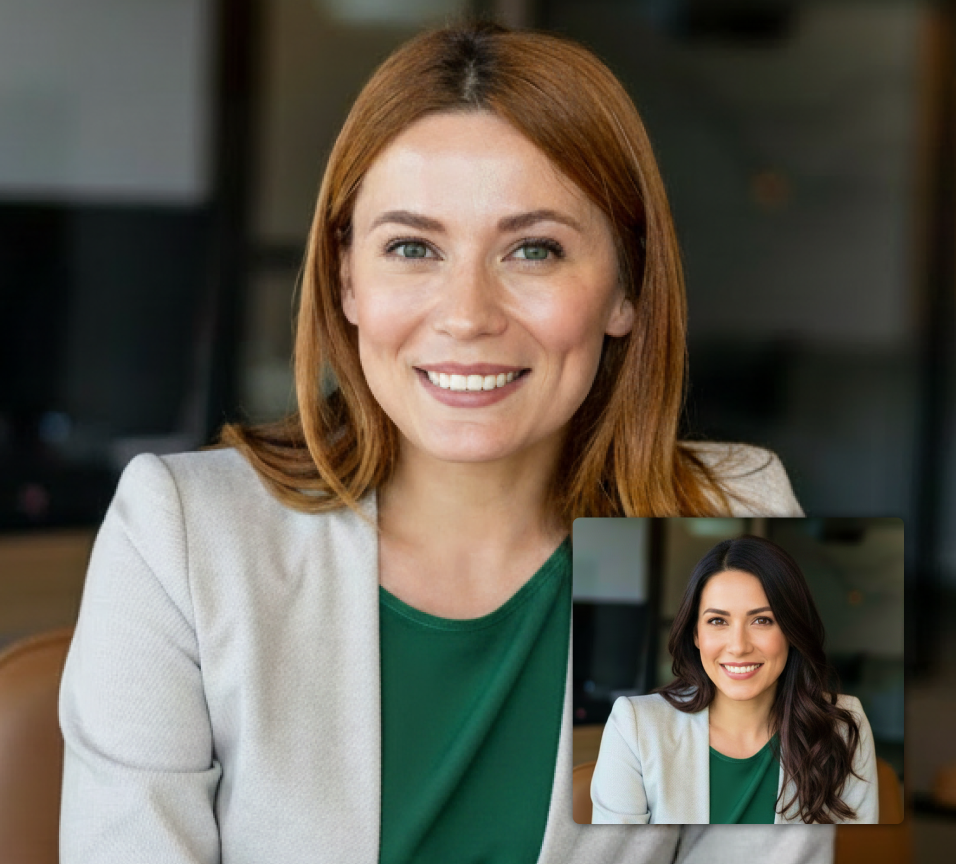Woman on a video call, illustrating deepfake face swapping