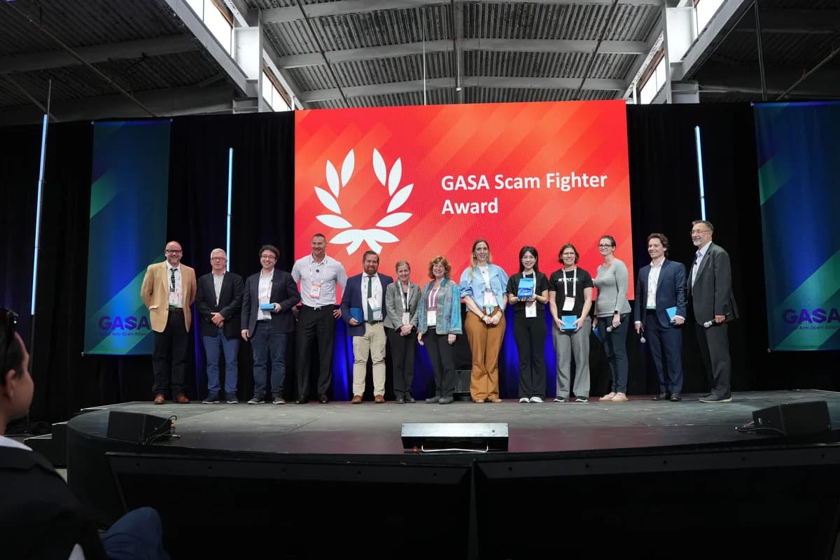 GASA Scam Fighter Award winners on stage