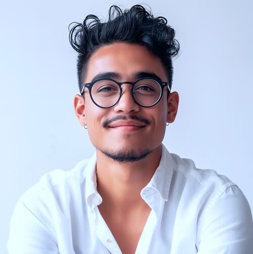 Cheerful Young Man With Glasses