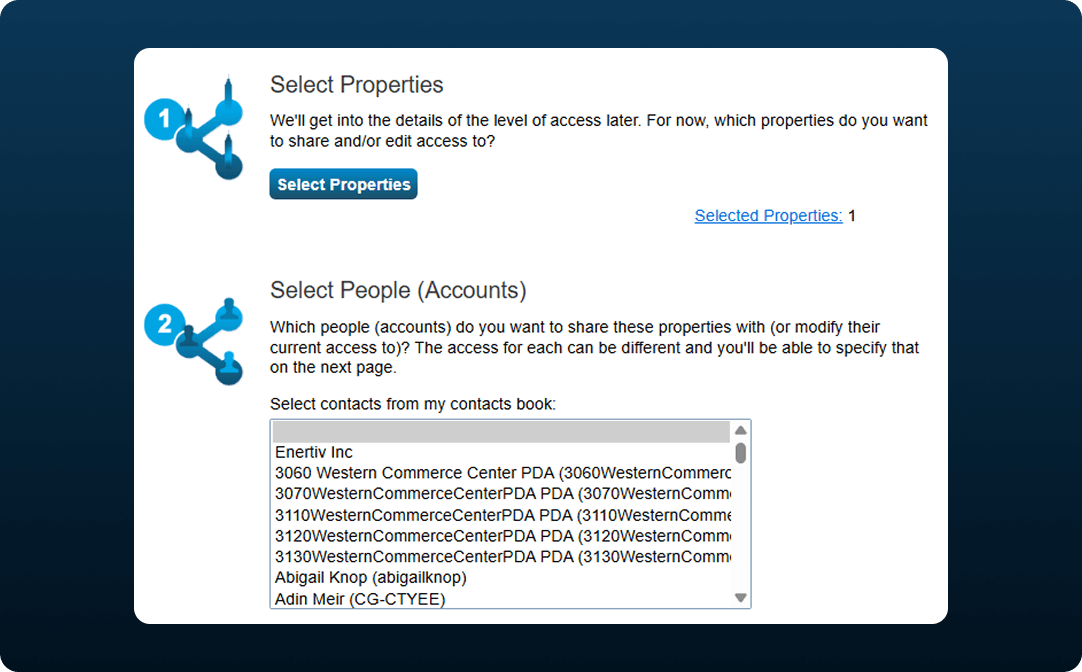 Share dialog in ESPM