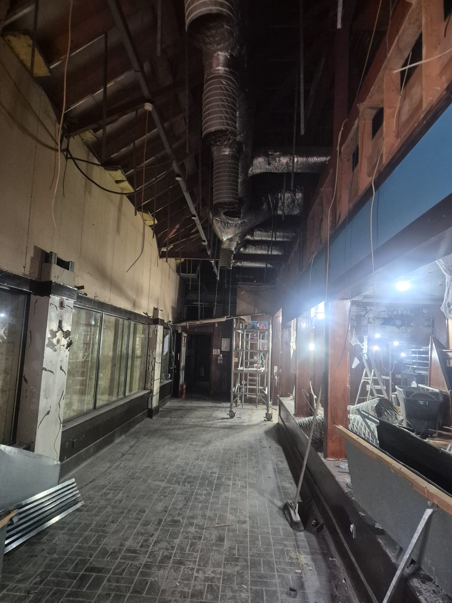 Interior of the former restaurant during soft strip out in Sale
