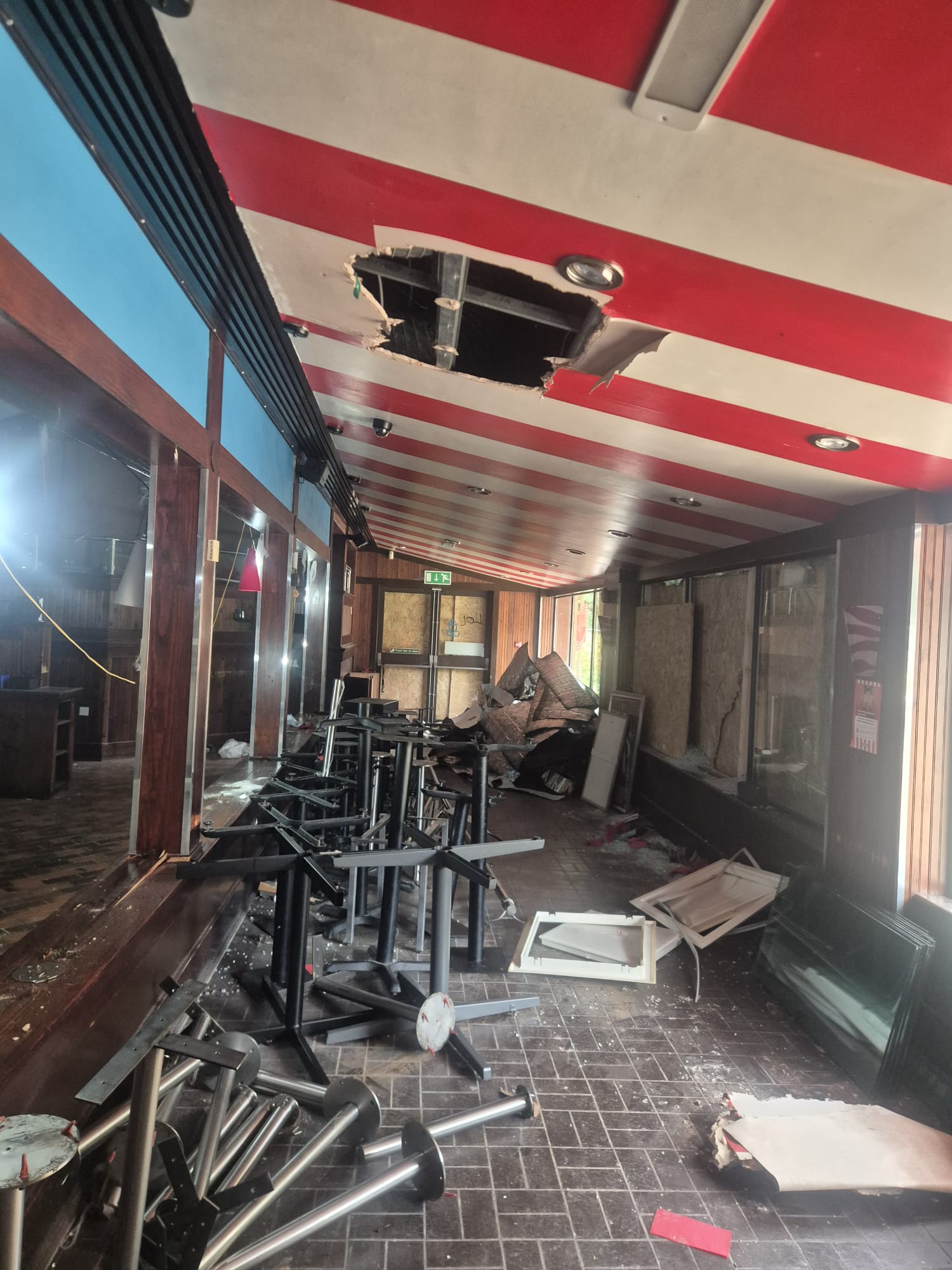 Fixtures and fittings removed during the restaurant strip out, Cross Street, Sale