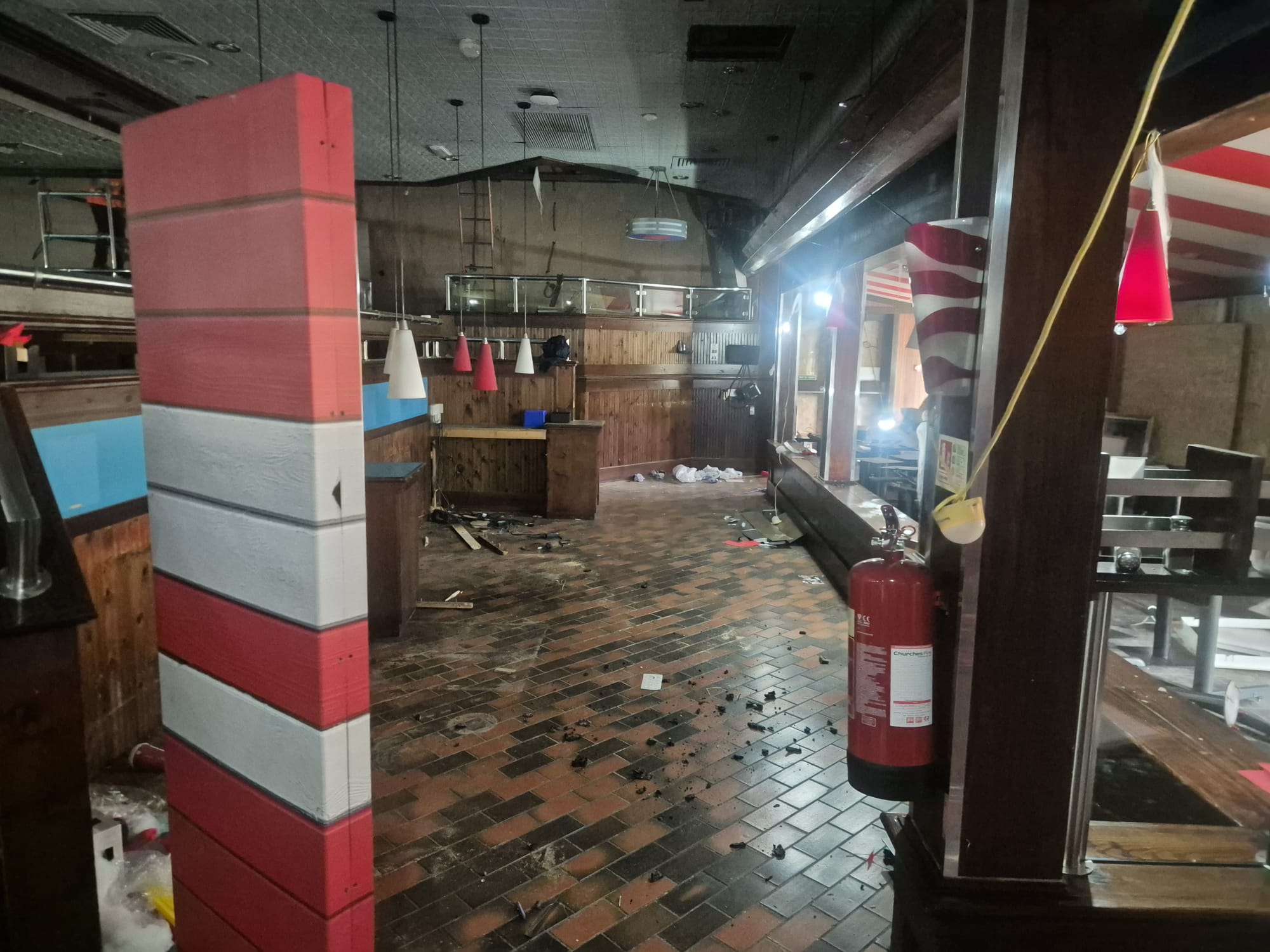 Segregated materials loaded for recycling during the Sale restaurant strip out