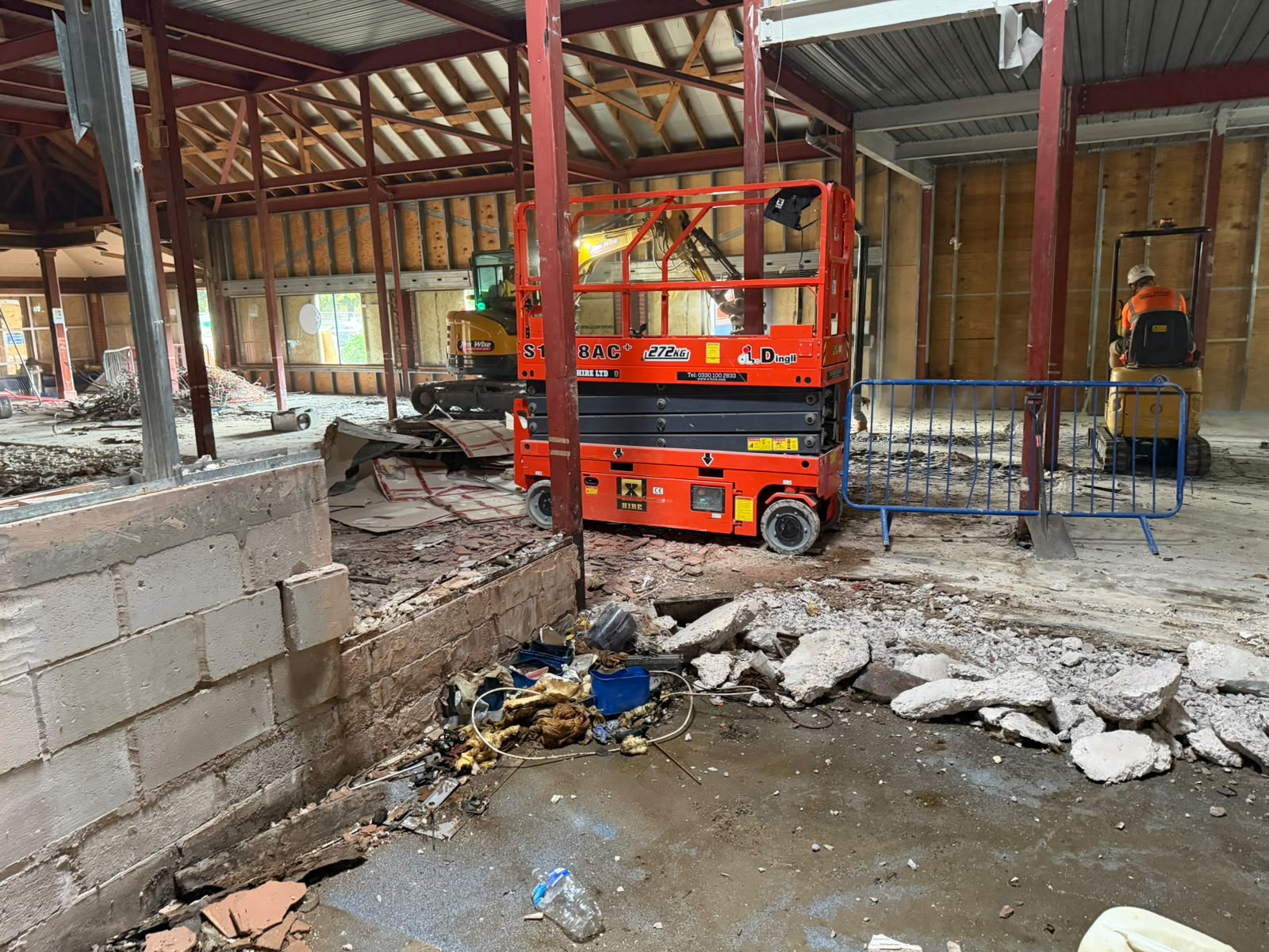 Structural deck removal behind segregation barriers