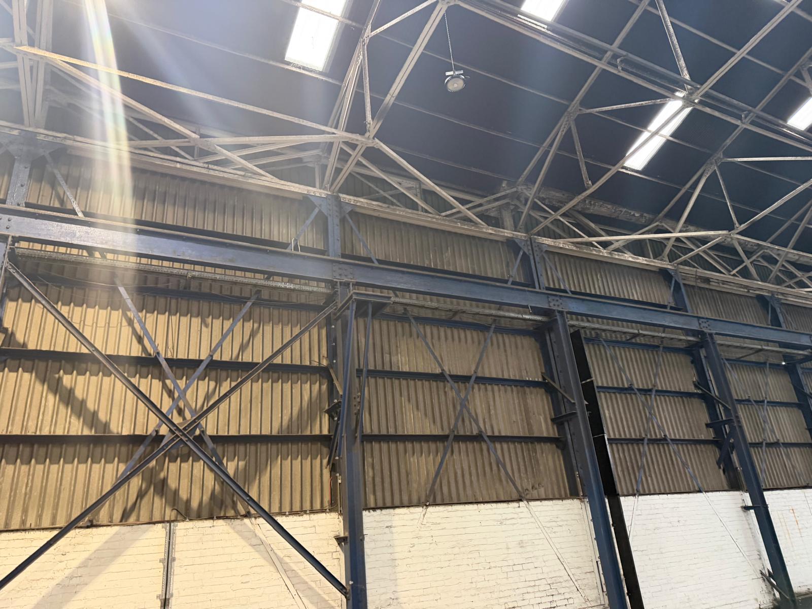 Final cleared shell, roof steelwork retained