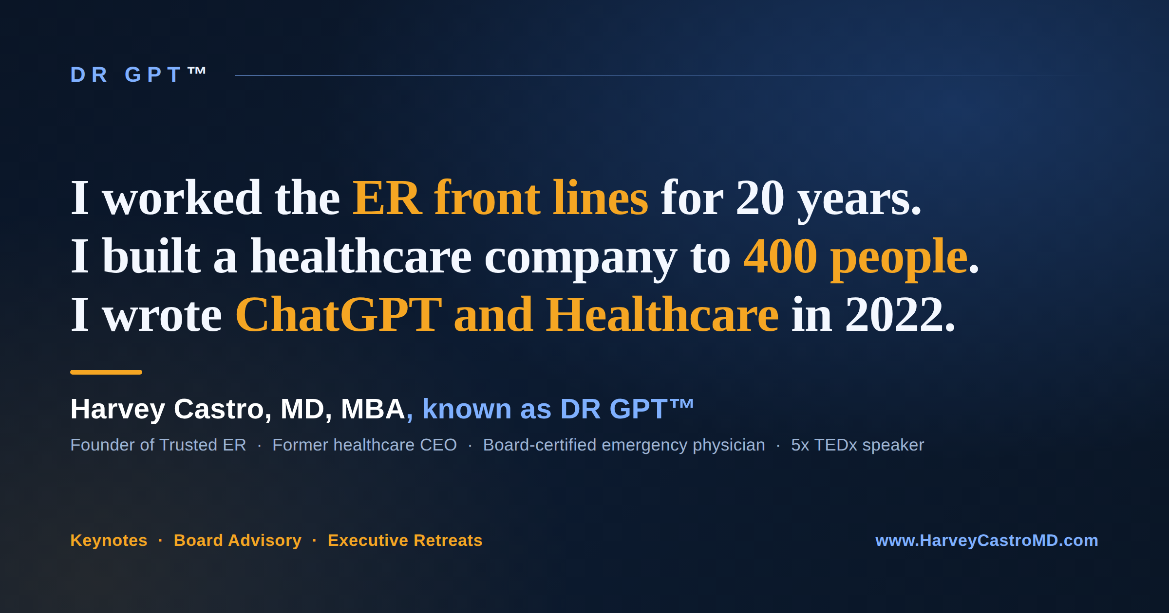 Harvey Castro, MD, MBA, known as DR GPT, healthcare AI keynote speaker and executive retreat leader
