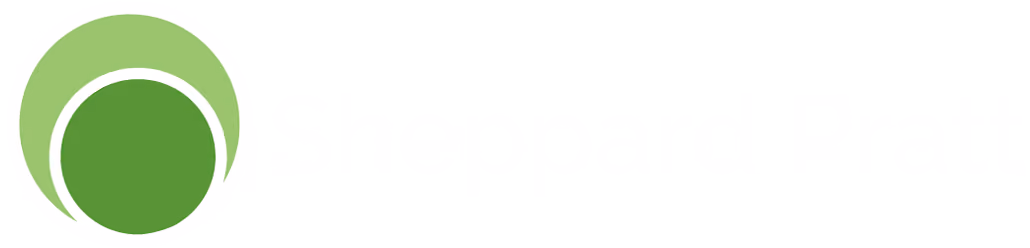 Logo with two overlapping green circles, one lighter and larger behind a smaller darker one.