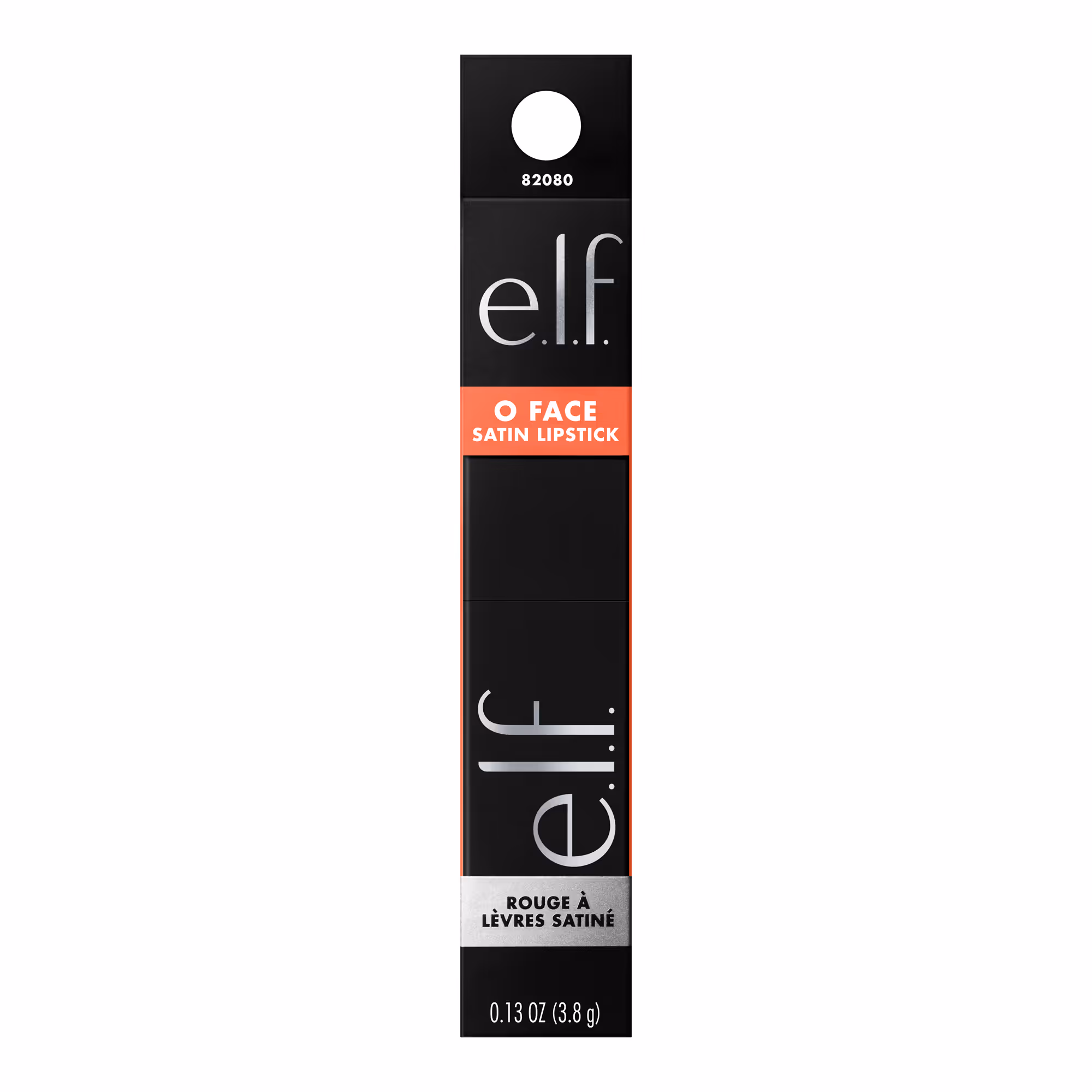 Black e.l.f. lip product packaging with an orange label