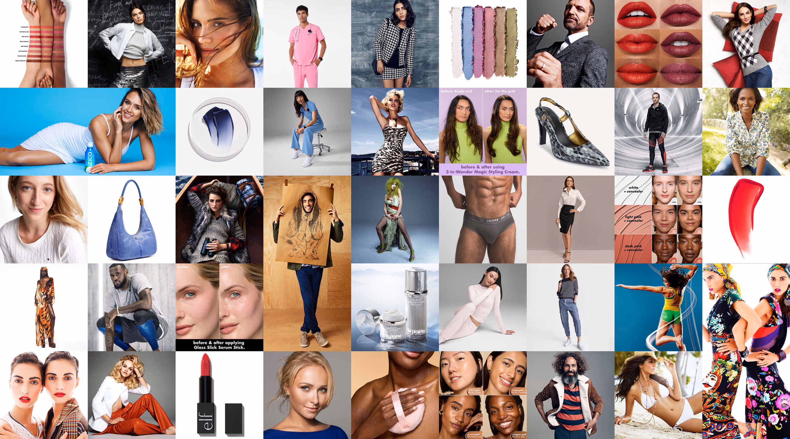 Collage of VisionOn beauty, fashion, jewelry and product retouching work