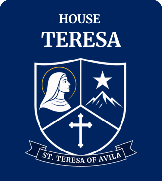 House Teresa crest featuring St Teresa of Avila shield badge