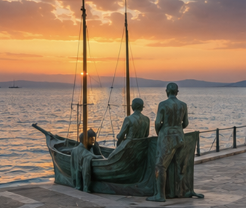 image of a travel guide in action