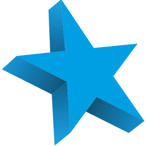 Blue star shape