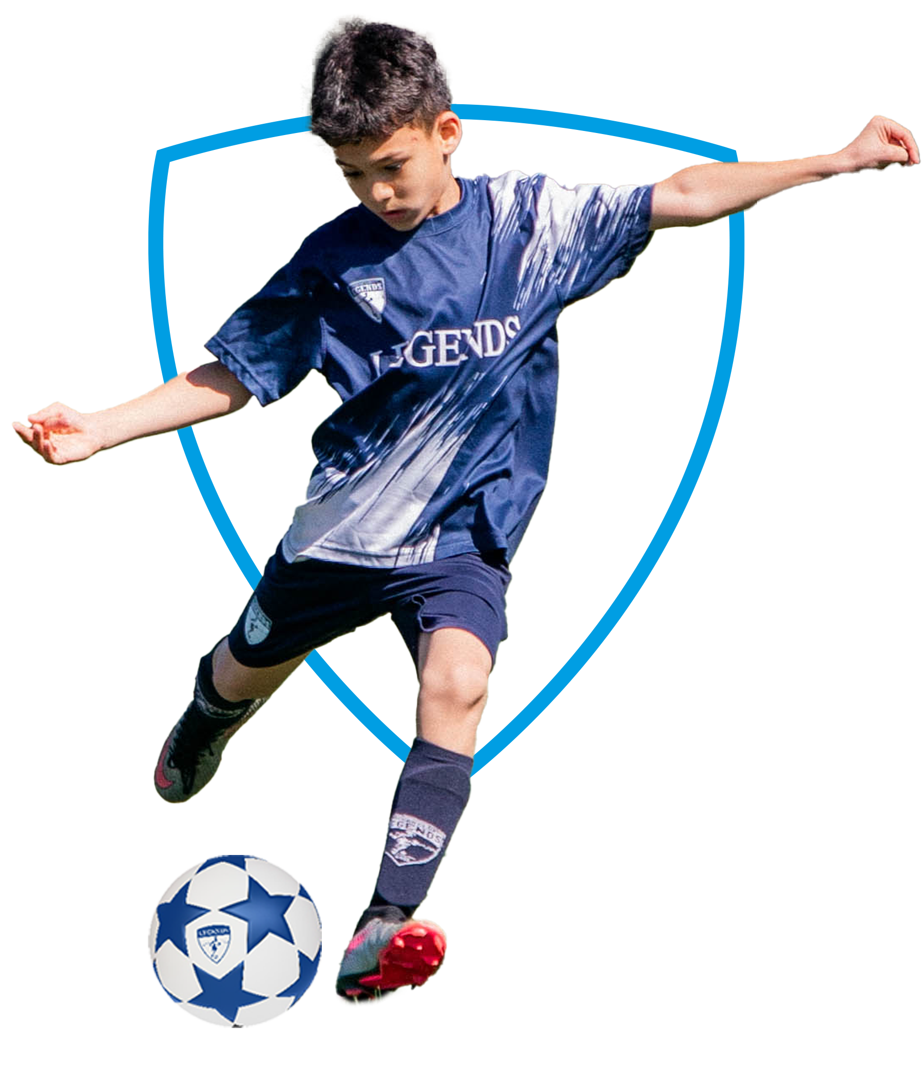 Young Legends player with the ball