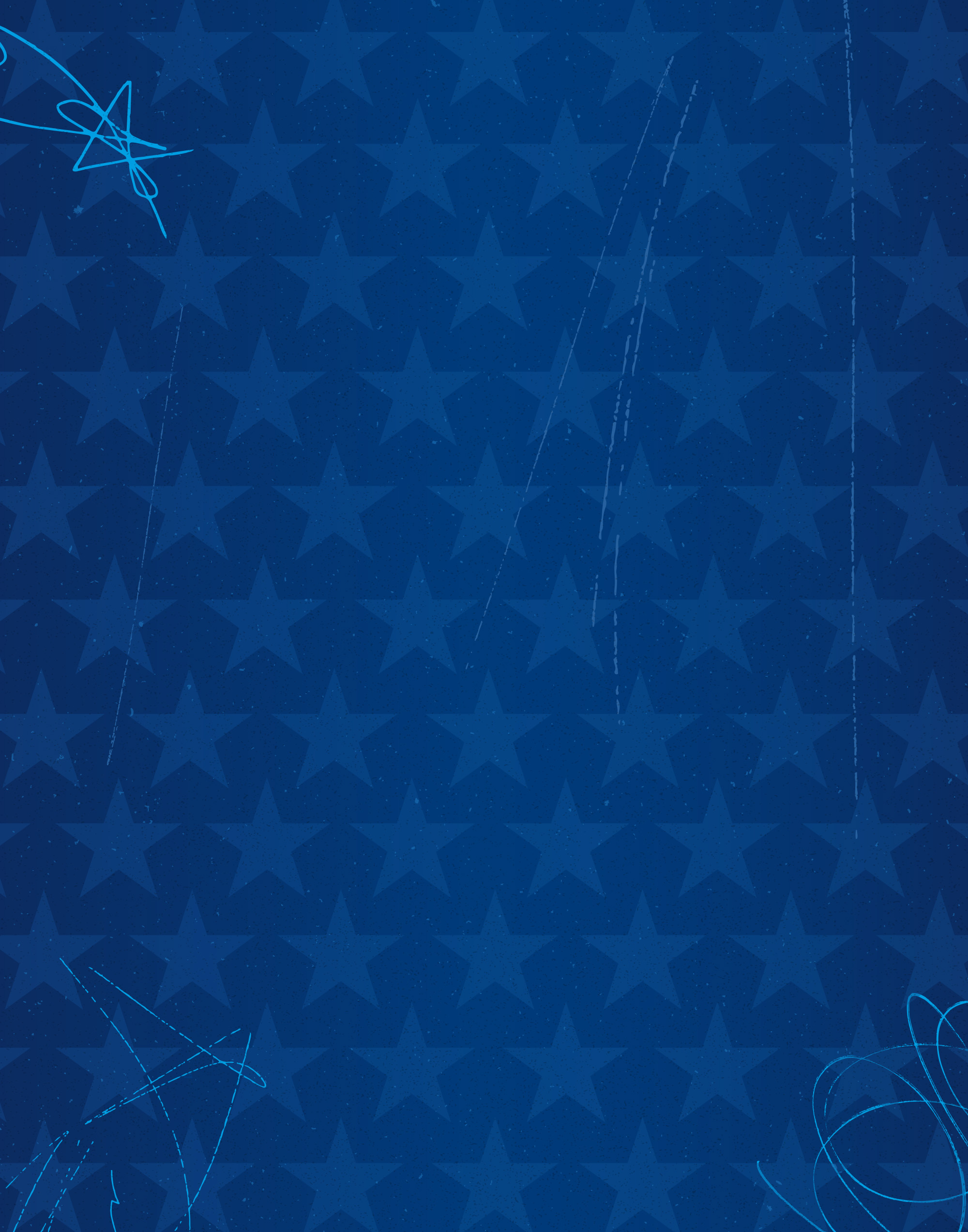 Blue textured background with a pattern of stars and abstract scribbles in lighter blue.