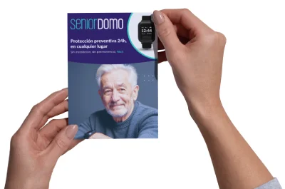 El folleto de SeniorDomo explica las bondades del servicio.