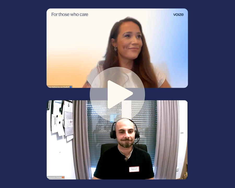 Titelbild des voize Webinars mit dem DRK Stuttgart.