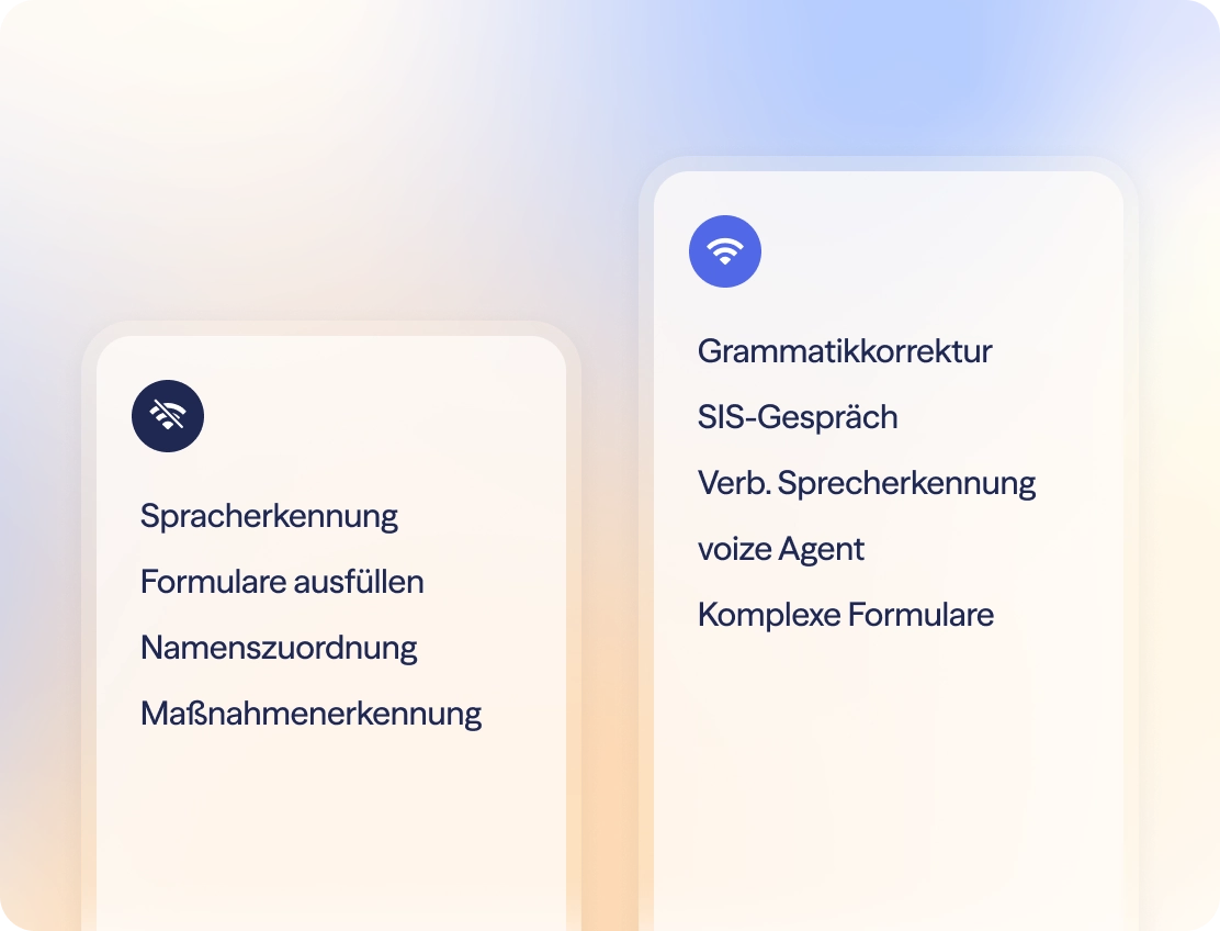 Illustration zur Offline-Fähigkeit der voize-App.