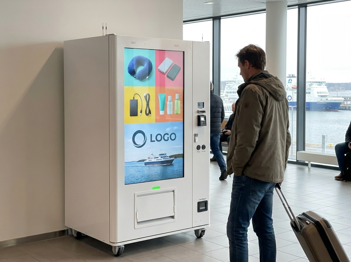 Verkaufsautomat mit Digital Signage – Fährterminal
