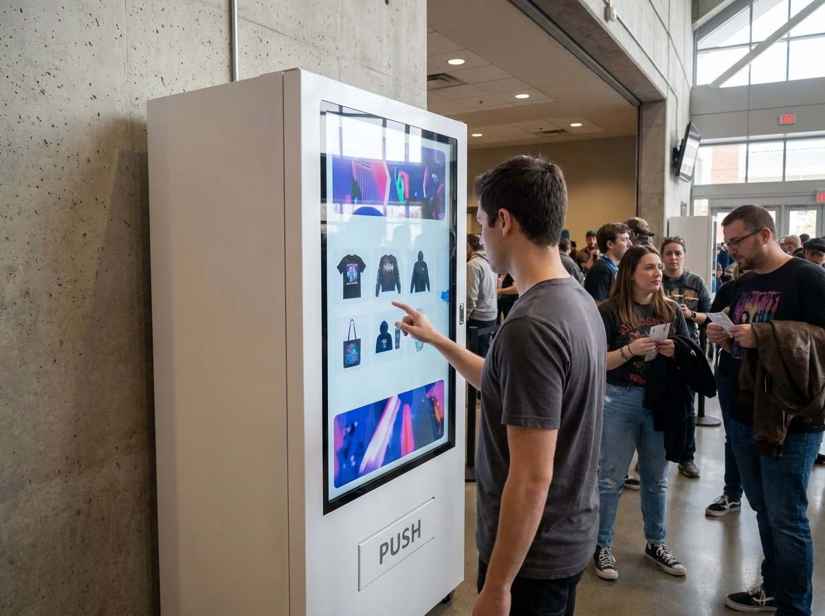 Verkaufsautomat mit Digital Signage – Arena Halle