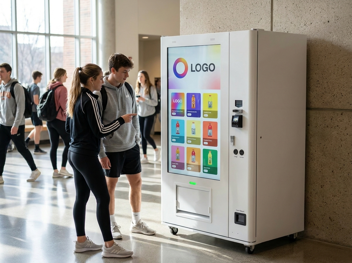 Verkaufsautomat mit Digital Signage – Sportzentrum