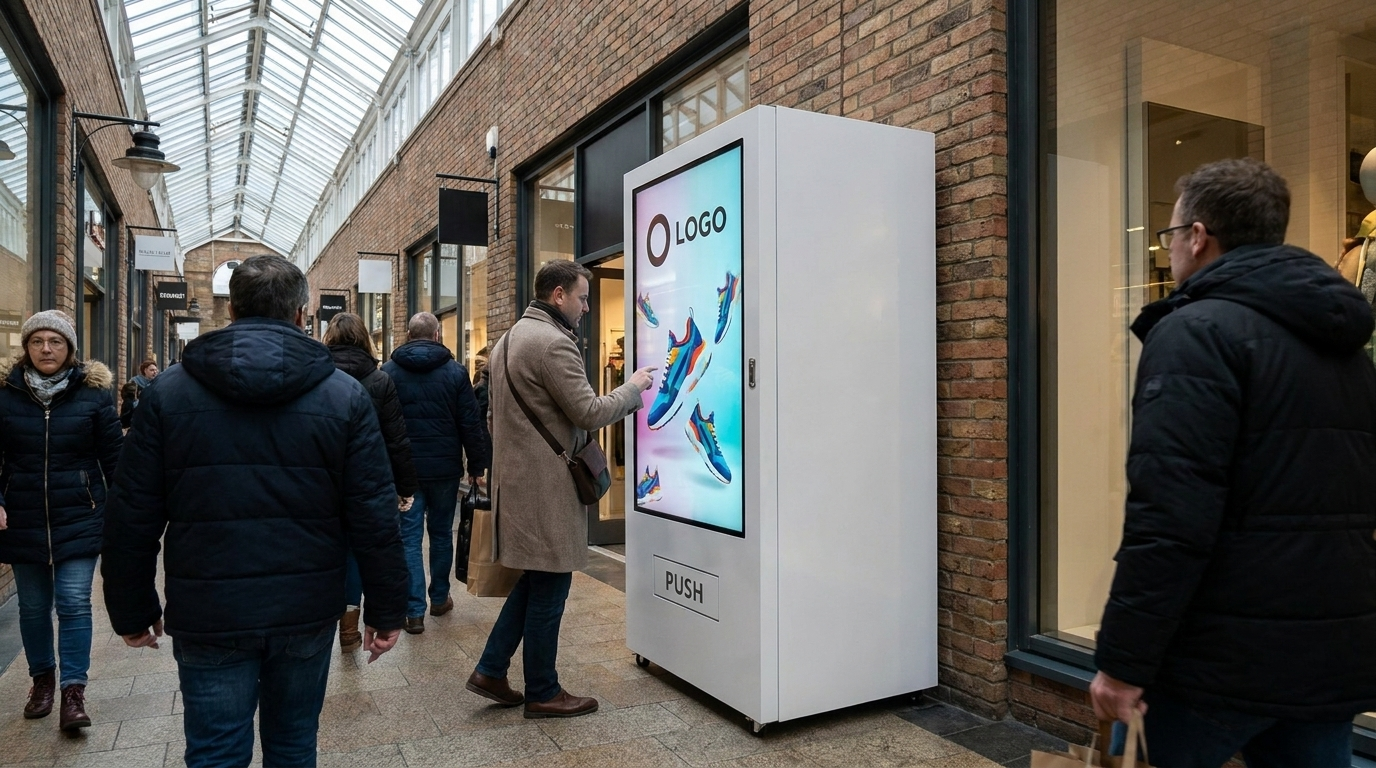 Verkaufsautomat mit Digital Signage – Passage
