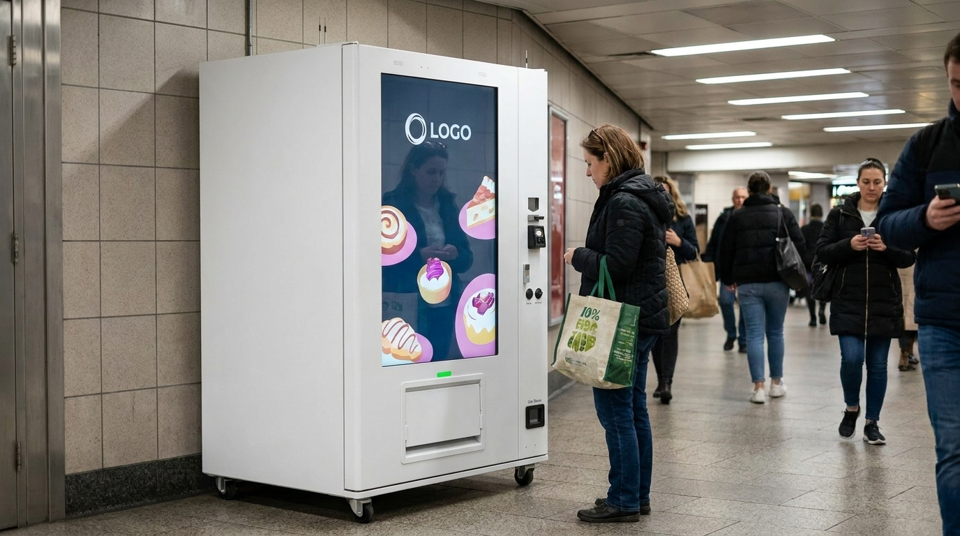 Verkaufsautomat mit Display-Werbung – Mall Ebene