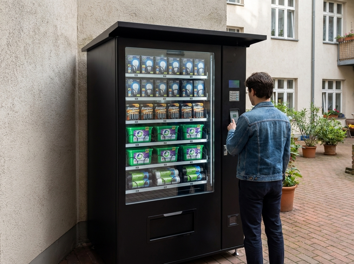 Outdoor-Verkaufsautomat in der Stadt – Innenhof