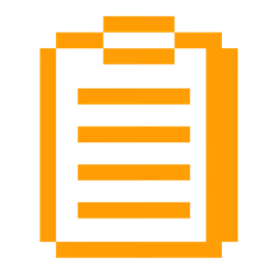 Green clipboard icon with horizontal lines representing text.