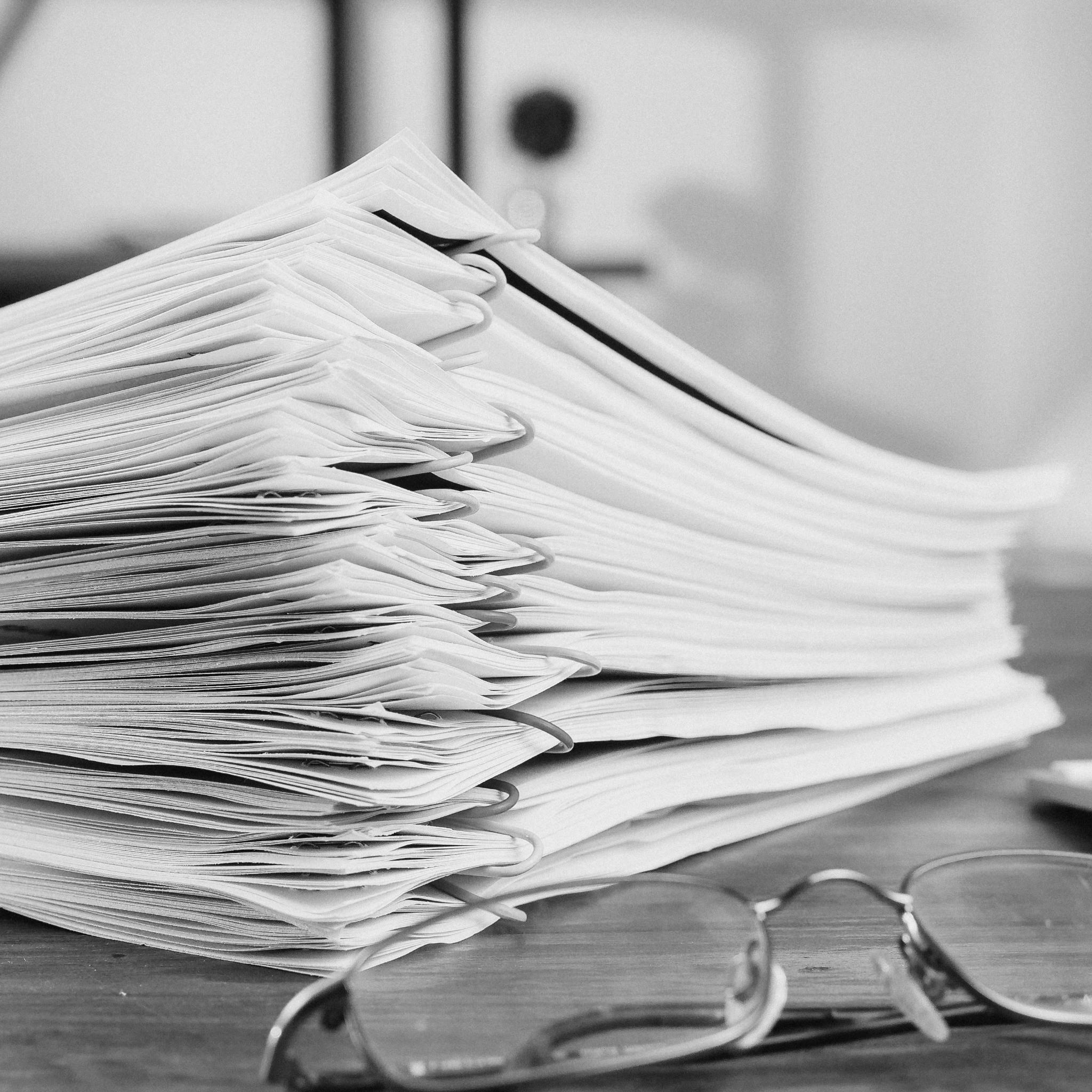 Lease administration documents and glasses