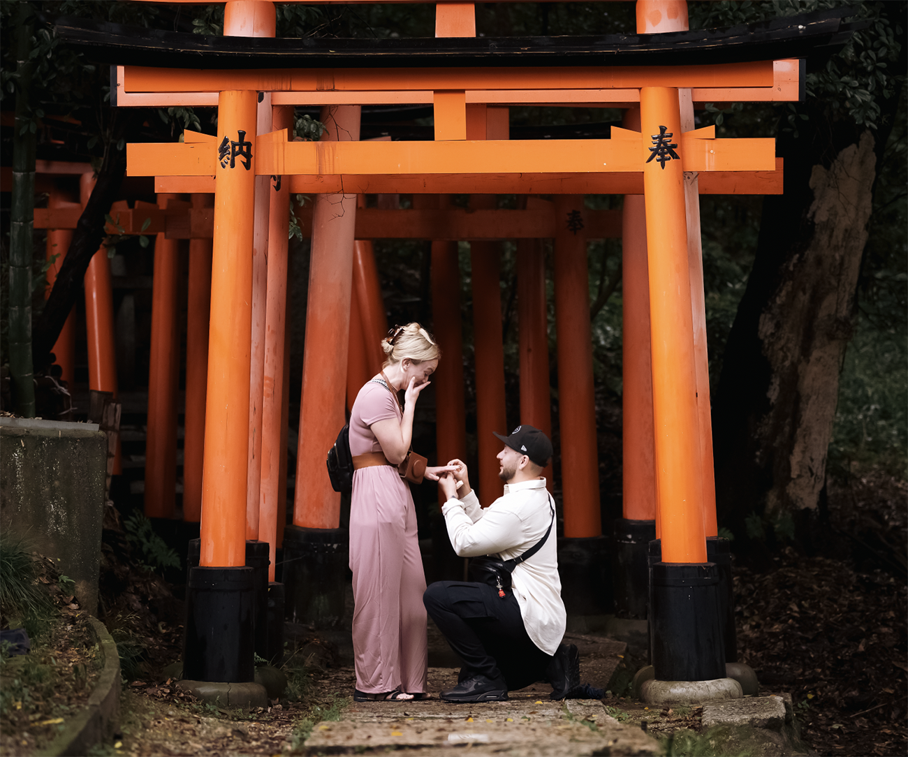 John proposing to Liz in Kyoto