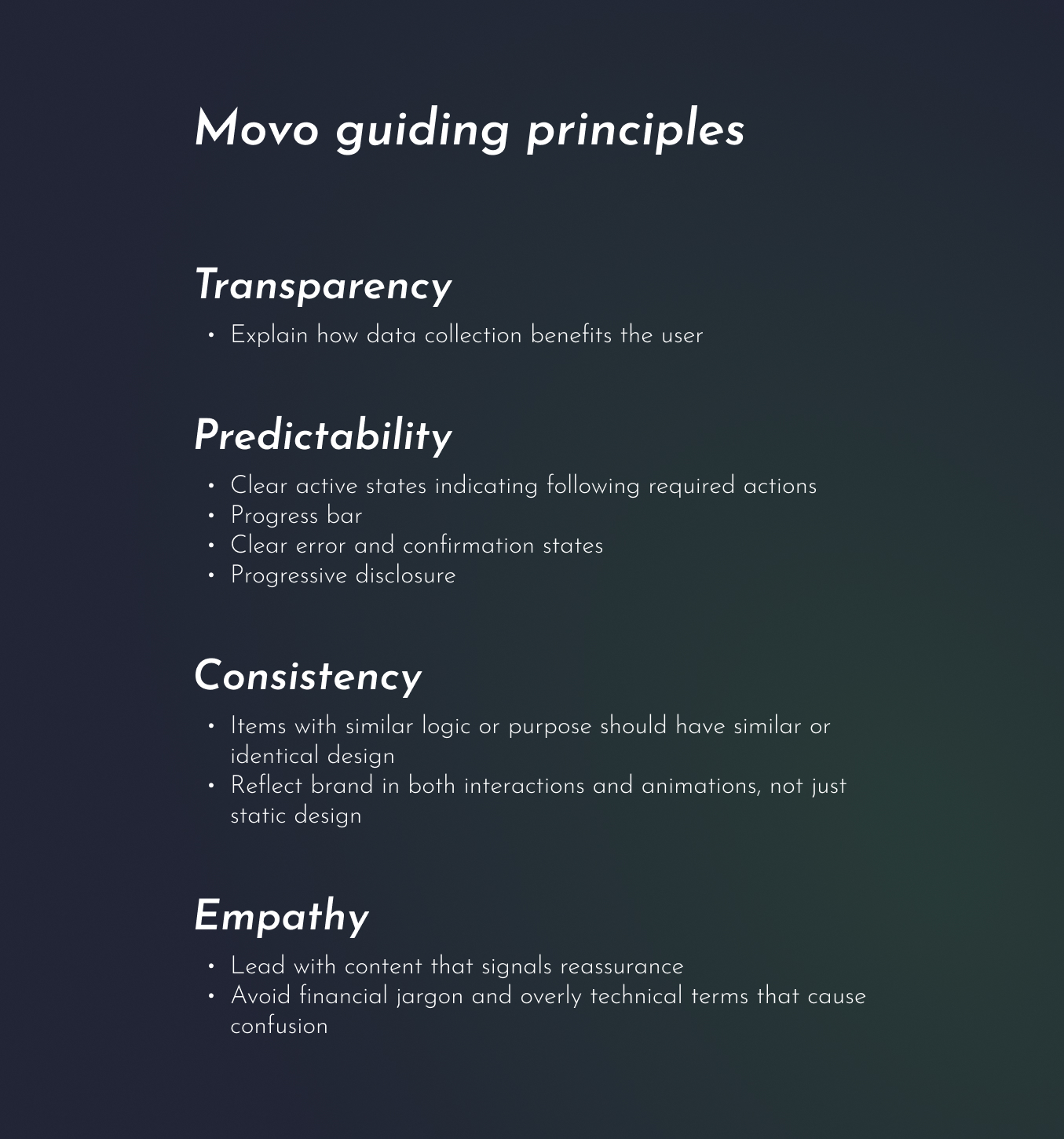 4 mobile screenshots of ETF screener prototype