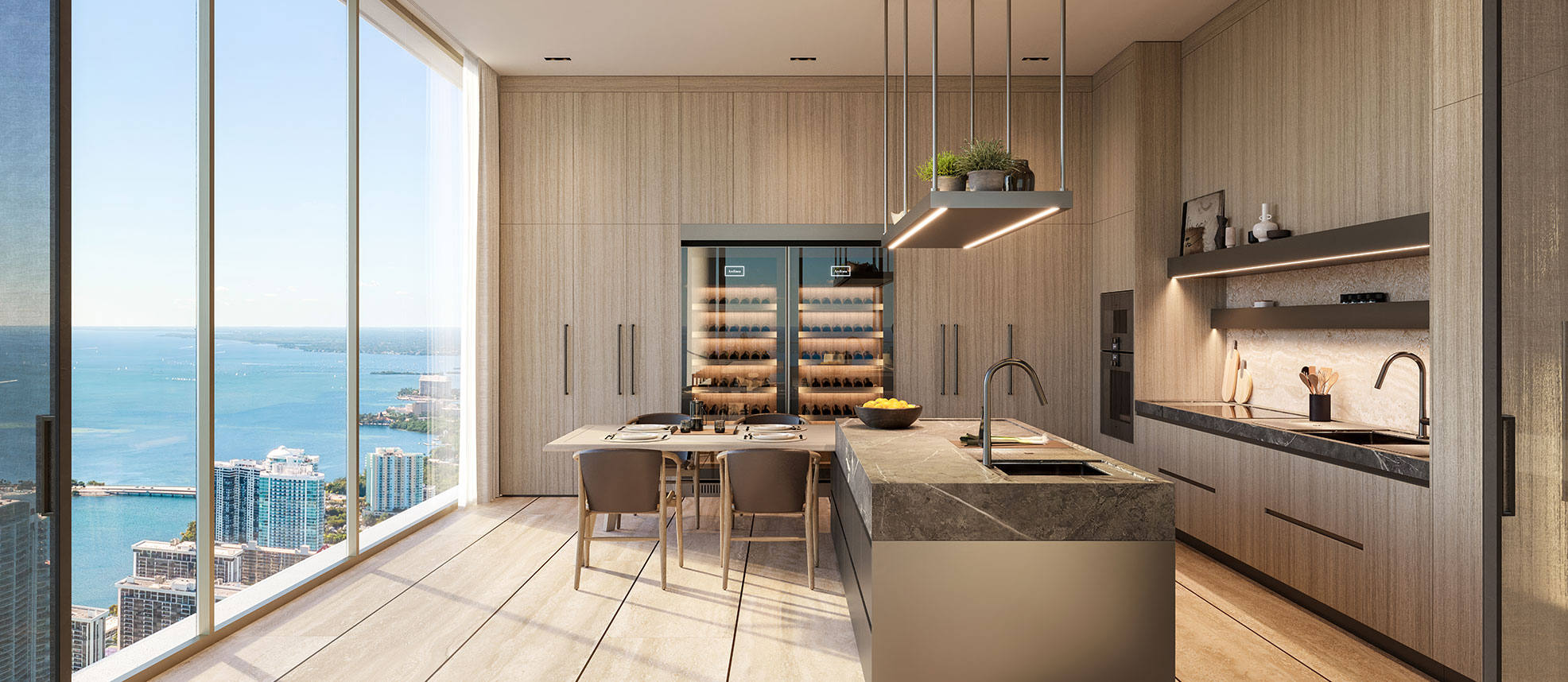 1428 Brickell kitchen, Arclinea cabinetry, Gaggenau appliances