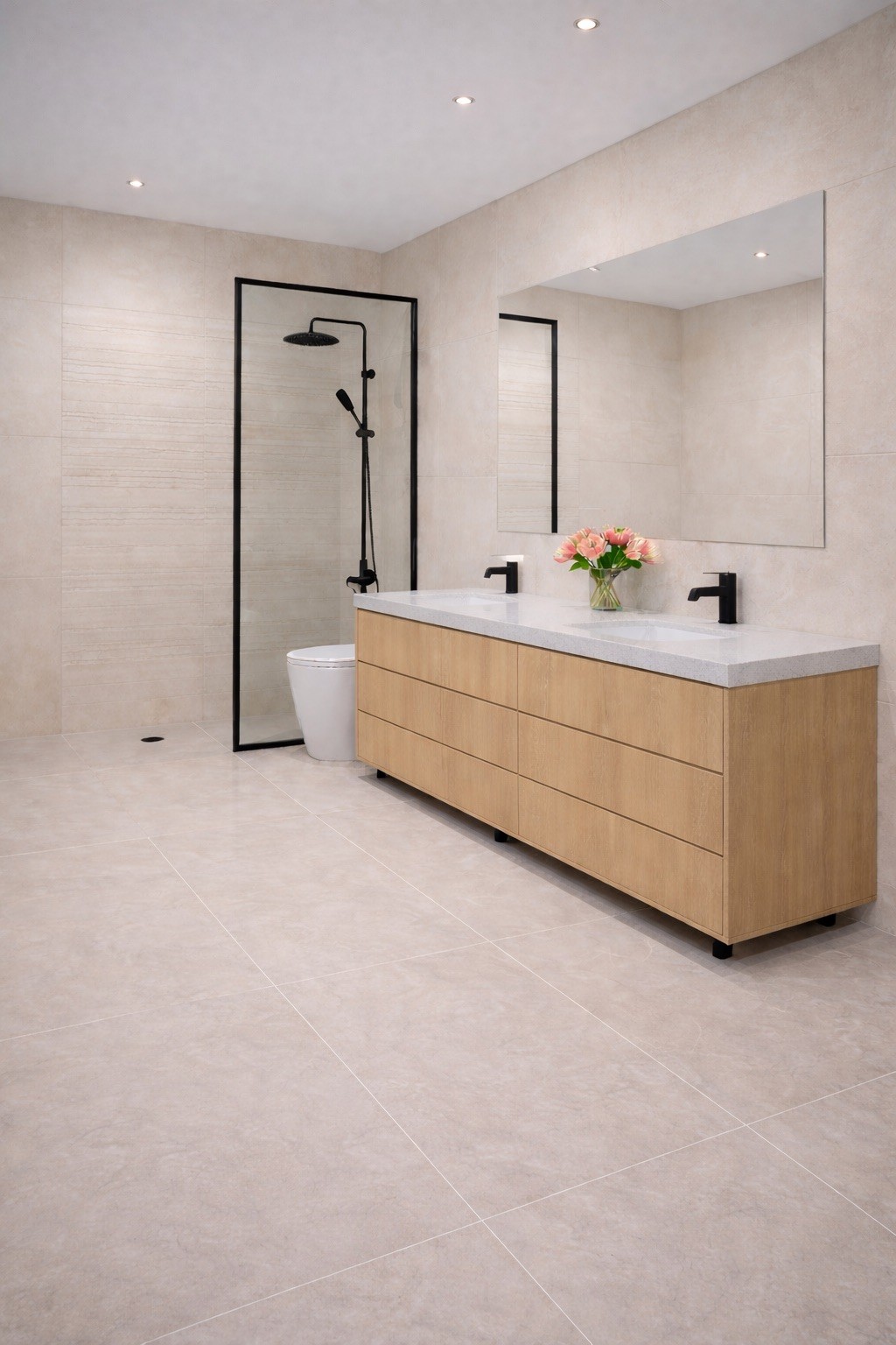Bayshore Point bathroom with contemporary fixtures and spa-inspired finishes