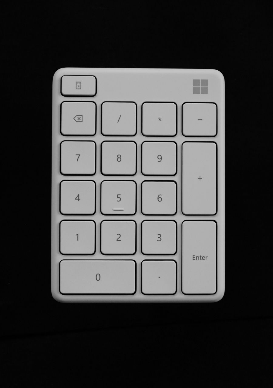 Numeric keypad on a dark surface